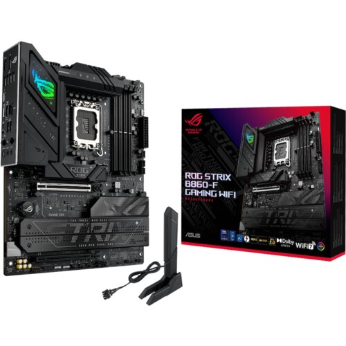 Asus ROG STRIX B860-F GAMING WIFI LGA1851 ATX osnovna plošča - Intel B860, 4xDDR5, 4xM.2, 4xSATA, 2.5Gb LAN, WiFi 7, BT, 1xDP, 1xHDMI, 1xTB4 porta (USB Type-C), Aura Sync - 90MB1JG0-M0EAY0 Cene