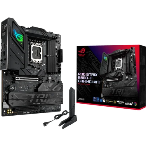 Asus ROG STRIX B860-F GAMING WIFI LGA1851 ATX osnovna plošča - Intel B860, 4xDDR5, 4xM.2, 4xSATA, 2.5Gb LAN, WiFi 7, BT, 1xDP, 1xHDMI, 1xTB4 porta (USB Type-C), Aura Sync - 90MB1JG0-M0EAY0