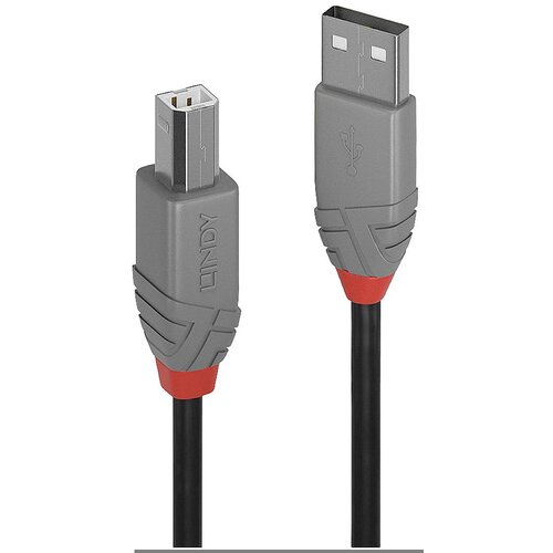 Lindy USB kabel USB 2.0 USB-A vtič\, USB-B vtič 0.20 m črna\, siva 36670, (20417379) Cene