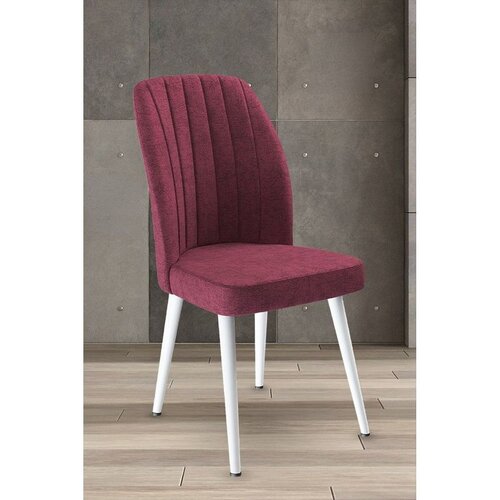 Hanah home set trpezarijskih stolica Platinum 8 kom, bordo tkanina Jerry, bele metalne noge Cene