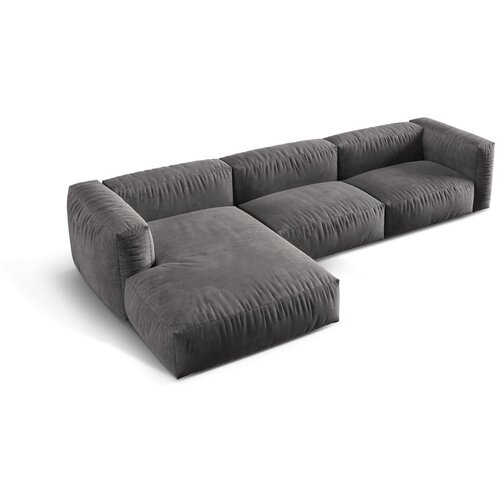 Micadoni Siva kotna sedežna garnitura iz tkanine boucl&amp;eacute; (levi kot) Martina &amp;ndash; Home Slike