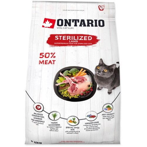 Ontario Cat Sterilised - ovca 2 kg Cene