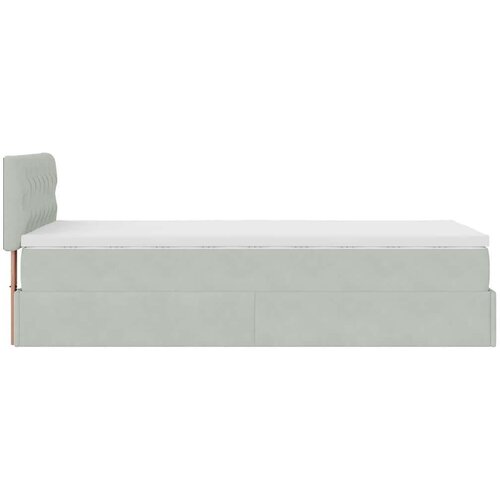 VidaXL okvir kreveta s madraca svijetlosivi 90x200cm bar&amp;scaron;unasti Slike