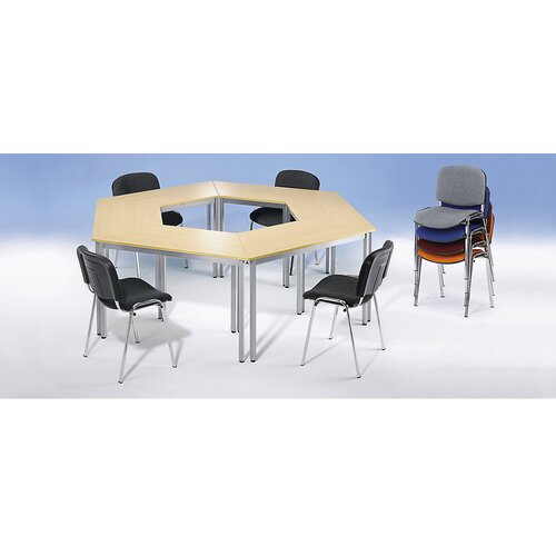 eurokraft basic Večnamenska miza, trapezaste oblike, VxŠxG 740 x 1200 x 600 mm, plošča beige, ogrodje rjavo Cene