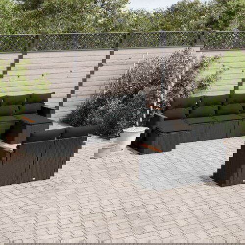 vidaXL 9-dijelni set vrtnih sofa s jastucima crni od poliratana Cijene