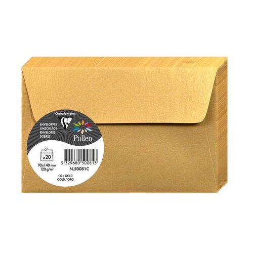 Clairefontaine kuverte Pollen 90x140mm 120gr gold 1/20 Slike