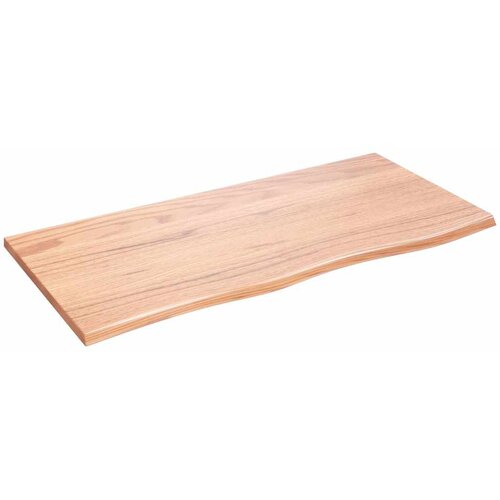  Zidna polica svjetlosmeđa 100x50x2 cm od obrađene hrastovine Slike