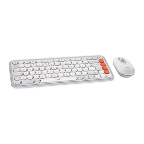 Logitech Bežična tastatura + mi&scaron; Pop Icon US Bela Cene
