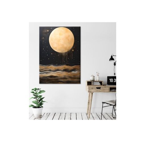 WALLXPERT Dekorativna slika na platnu, 70x100cm, zlatne boje Cene