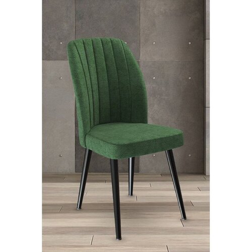 Hanah home set trpezarijskih stolica Platinum 6 kom, kaki zelena tkanina Jerry, crne metalne noge Cene