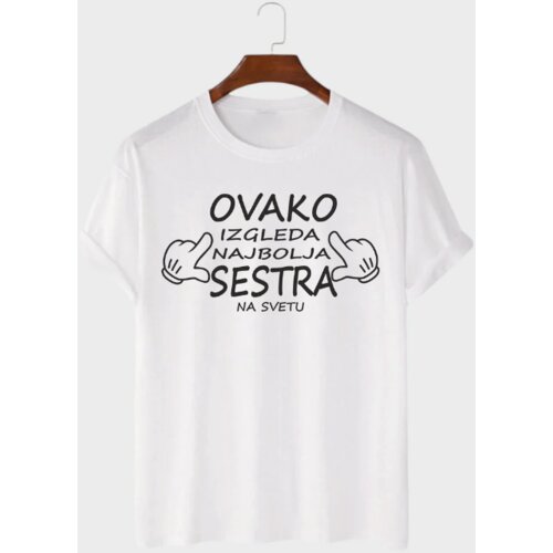 Mafimi Ženska majica Ovako izgleda najbolja sestra, Bela Slike