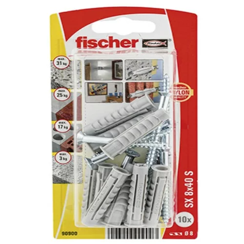 Fischer tiple s vijcima (Promjer tiple: 8 mm, Duljina tiple: 40 mm, Ukupan broj komada: 10 Kom.)