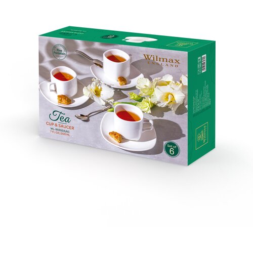  Set 6 Skodelic in Podstavkov, Porcelan, 200ml Cene