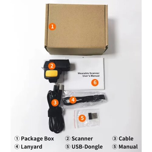  POS-BSH500 2d/OCR CMOS Warehouse Finger barcode scanner, 600mAh, 1MP, BT/WiFi Cene