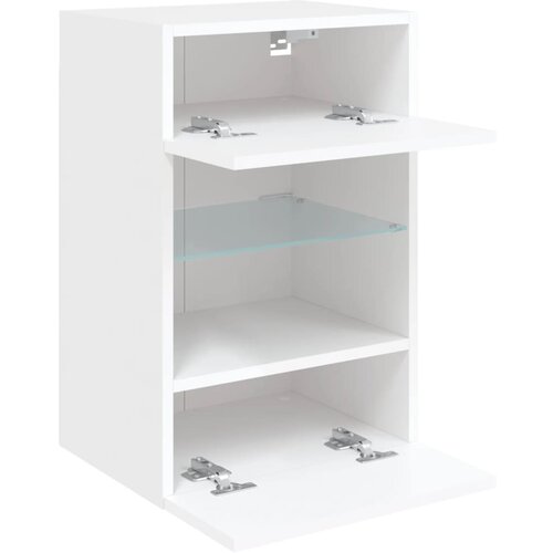  Zidni TV ormarić s LED svjetlima bijeli 40 x 30 x 60,5 cm Slike