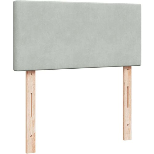 vidaXL Box spring postelja z vzmetnico svetlo siva 90x200 cm žamet Cene
