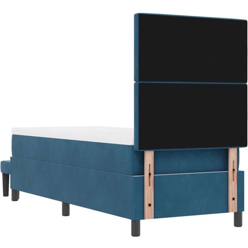  Krevet s podnicom s madracem i klupom tamnoplavi 80x200 cm samet Slike