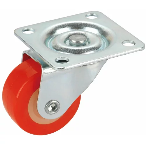 DÖRNER + HELMER okretni kotačić za namještaj (Promjer kotačića: 30 mm, Nosivost: 20 kg, Klizni ležaj, S pločom, Boja kotača: Crvene boje)