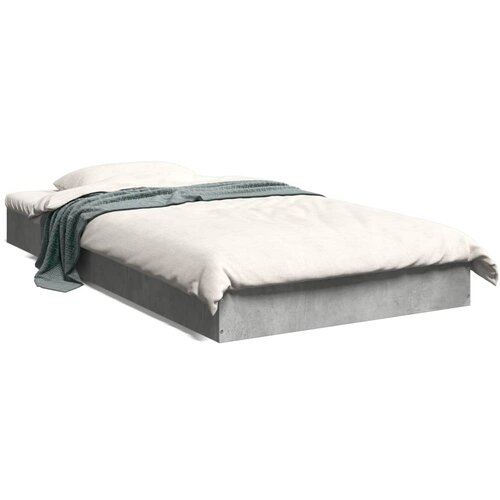 Maison Chic Posteljni okvir - Enojna postelja - Postelja za odrasle betonsko siv 100x200 cm inženirski les-J6411, (21764202) Slike