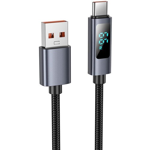 Hoco kabl usb a na usb c 5A sa displejem 1 m X112 crna Slike