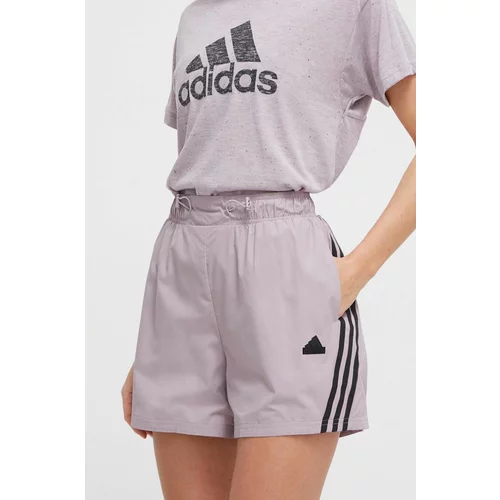 Adidas Kratke hlače za žene, boja: ružičasta, s aplikacijom, visoki struk