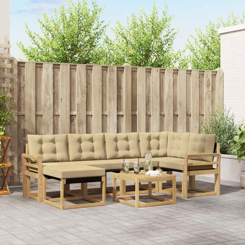  Set vanjskih sofa 7 kom. Bijela i bež Cijene