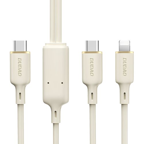 Dudao Kabel za punjenje L7SF 2u1 USB - C / USB - C / Lightning 100W 1,2m - Bež Cijene