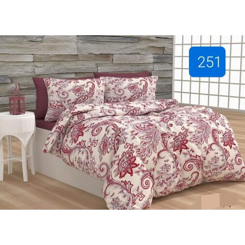 posteljina za bračni krevet crveno-roze motiv Slike