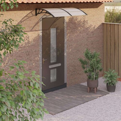 vidaXL Nadstrešnica za vrata crna i prozirna 150 x 80 cm polikarbonat Cene