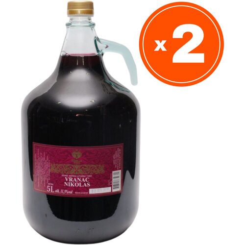Nikolas Wines Vranac Crveno vino, 5l, 2 komada Slike