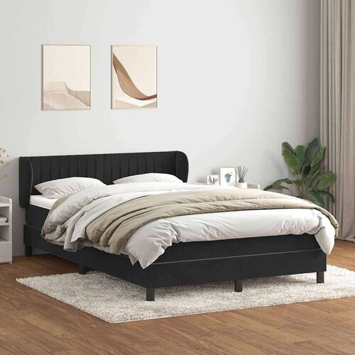 Box spring postelja z vzmetnico črna 160x210 cm žamet, (22053874) Cene