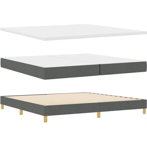  Krevet s opruga kutije Tamno siva 200 x 200 cm tkanina Slike