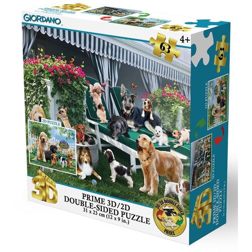 Puzzle 2D/3D - Psi u dvori&scaron;tu / Proljetni &scaron;tenci 63 kom 31x2 Cijene