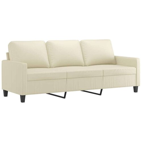 VidaXL 3-dijelni set sofa s jastucima krem od umjetne kože Slike