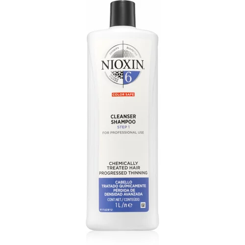 Nioxin System 6 Color Safe Cleanser Shampoo čistilni šampon za kemično obdelane lase 1000 ml
