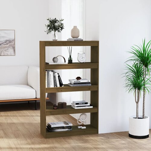  The Living Store Knjižna omara/pregrada medeno rjava 80x30x135,5 cm borovina - Knjižna Omara, (21431647) Cene