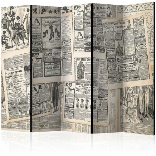  Paravan u 5 dijelova - Vintage Newspapers II [Room Dividers] 225x172