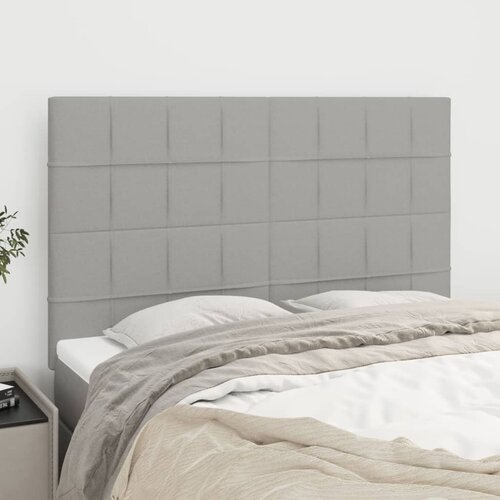  Uzglavlje svijetlosivo 144x5x118/128 cm tkanina Slike