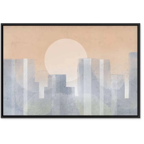  Slika - Modern City (1 Part) Wide - Second Variant 90x60 U crnom drvenom okviru Slike