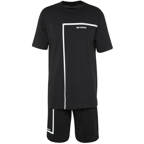 Trendyol Pajama Set - Black - With Slogan Slike
