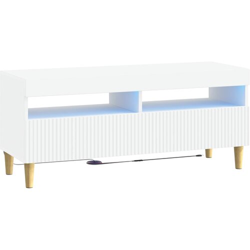  LED TV kabinet Bijela Konstruirano drvo Slike