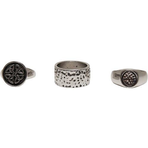 Urban Classics 3-Pack Ring Set - Silver Color Slike