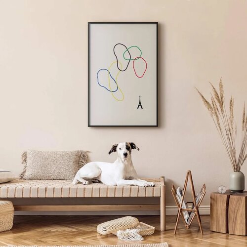  Plakat Colorful Circles - digital graphic - minimalism 29.7x42 Crni okvir Cijene