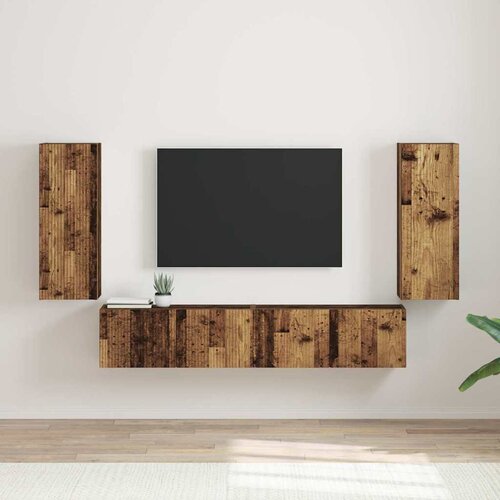 TV zidni ormar Zidne 2 pcs Staro drvo 30 x 31 x 80 cm Slike