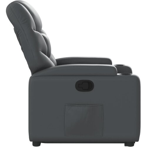 Naslonjač na podizanje od umjetne kože siva Slike