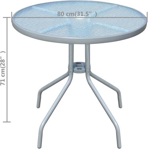 Bistro stol od čelika sivi 80 x 71 cm Slike