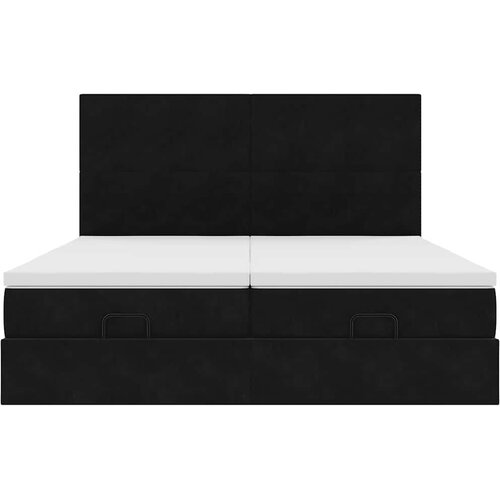 VidaXL Okvir kreveta s madracima crni 160x200cm bar&amp;scaron;unasti Slike