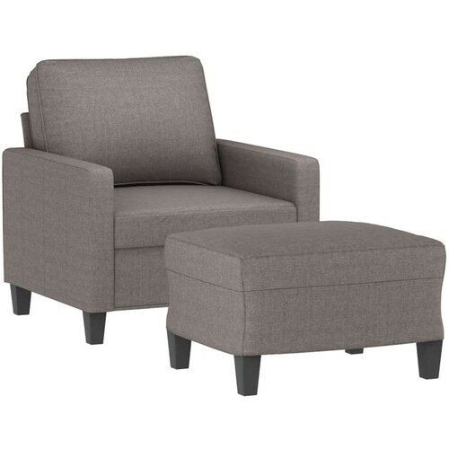  Fotelja s tabureom smeđesiva 60 cm od tkanine Slike