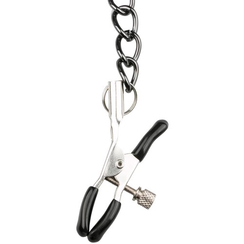 EasyToys Fetish Collection Leather Collar With Nipple Chains Slike