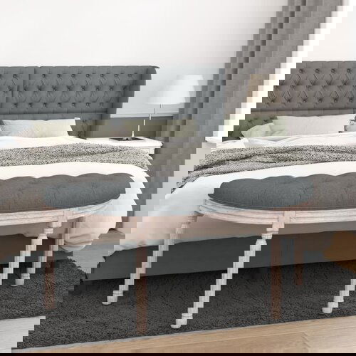 VidaXL Klop temno siva 110,5x45x49 cm blago Slike